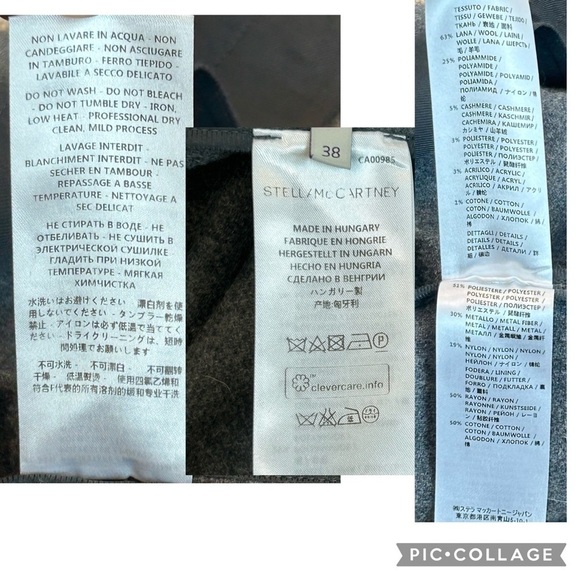 STELLA McCartney gray Pelier wrap front wool cashmere blend button skirt Sz 38 - Picture 11 of 15